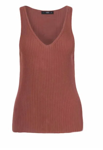 Ivko Knit Ribbed Tank In Bronze In Gold