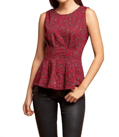 Eva Franco Metallic Peplum Top In Multi