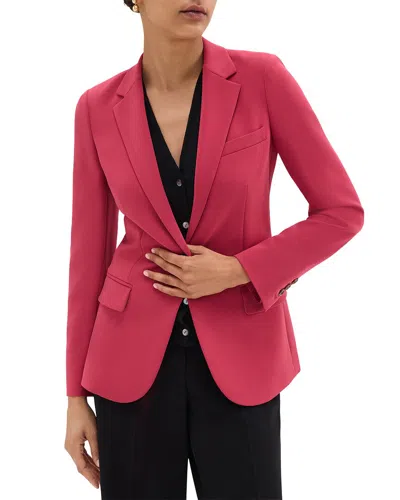 Theory Staple Blazer In Admiral Crepe In Pink