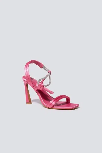 Simkhai Cassie Crystal Strappy Sandal In Punch In Pink