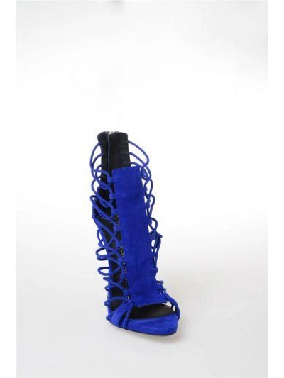 Shop Giuseppe Zanotti Design Suede Sandals In Blue