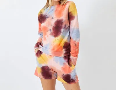 Monrow Coral Reef Tie Dye Boyfriend Sweatshirt In Multi In Multi