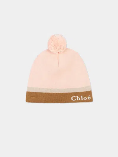 Chloé Logo Hat In Pink