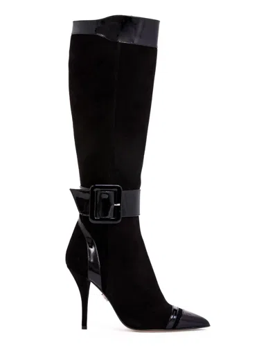 Beautiisoles By Robyn Shreiber Alexis Boots In Black Suede In Black