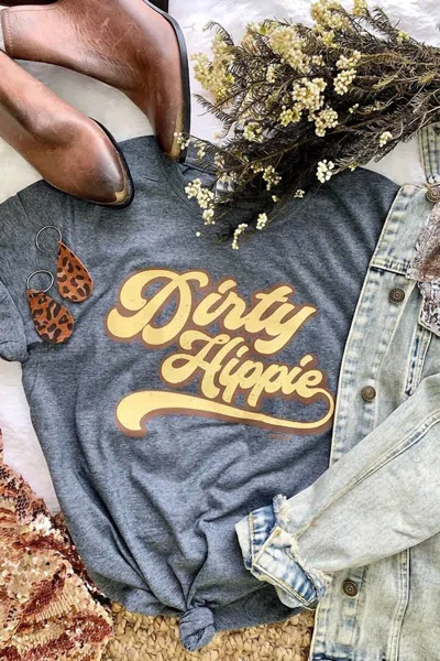 Shop Gildan Unisex Dirty Hippie T-shirt In Gray In Grey