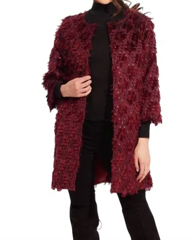 Eva Franco Car Coat In Sangria Fizz In Multi