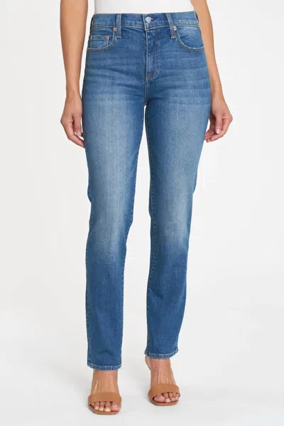 Pistola Kate Distressed Raw Hem Ankle Straight Leg Jeans In Multi