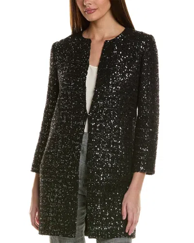 St John St. John Sequin Wool-blend Jacket In Black