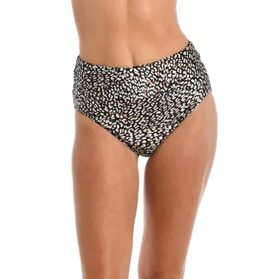 24th & Ocean Wild Instincts High Waist Bikini Bottom In Brown In Brown