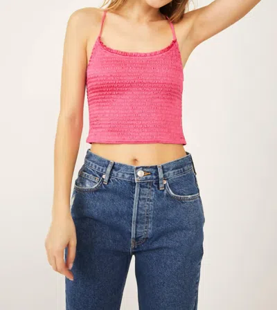 Free People Right On Time Smocked Cami In Pink