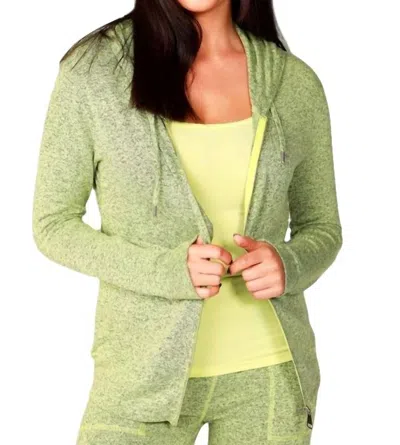 French Kyss Melange Zip Hoodie In Lime In Green