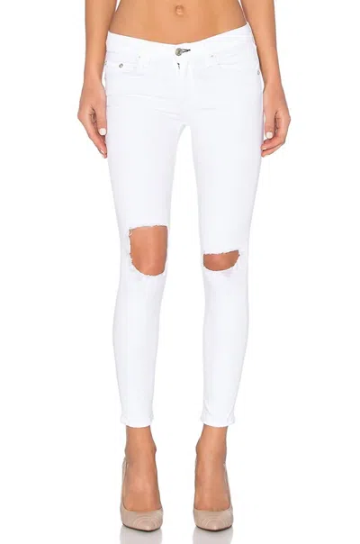Rag & Bone Bright Capri Jean With Holes In White In White