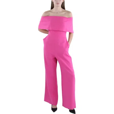 VINCE CAMUTO WOMENS OFF-THE-SHOULDER WIDE LEG JUMPSUIT 