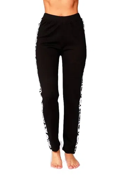 Angel Snake Trim Track Pant In Black In Black