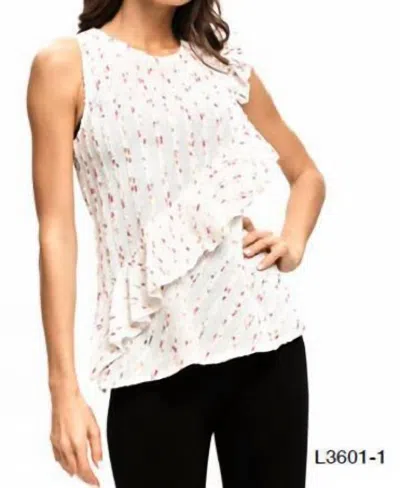 Adore Multi Colored Sleeveless Top In White In White