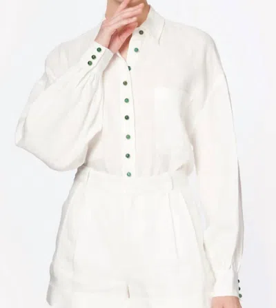 Cami Nyc Belkis Turquoise Top In White In White