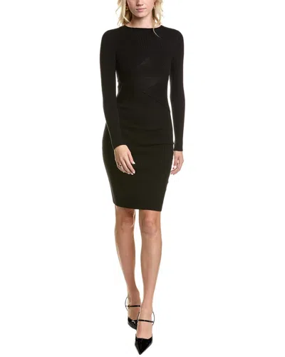 Femme Society Mini Sweaterdress In Black