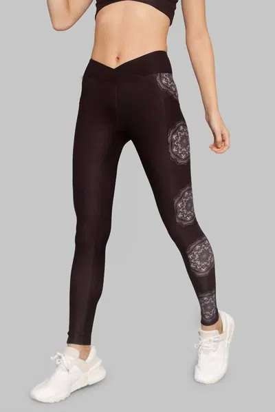Wolven Luna Crossover Pocket Legging In Black In Black