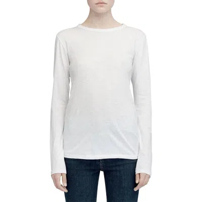 Rag & Bone Women's The Slub Long Sleeve Crew Neck Cotton T-shirt In White In White