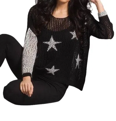 French Kyss Crochet Star Crew In Blackmulti In Multi