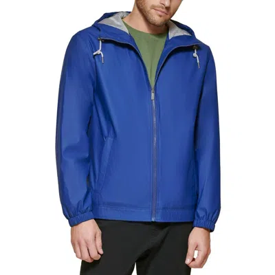 Club Room Men's Rubberized Lightweight Hooded Rain Jacket, Created For Macy's In Navy