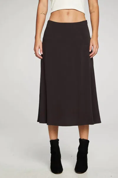 Chaser Flouncy Side Slit Midi Skirt In Phantom In Multi