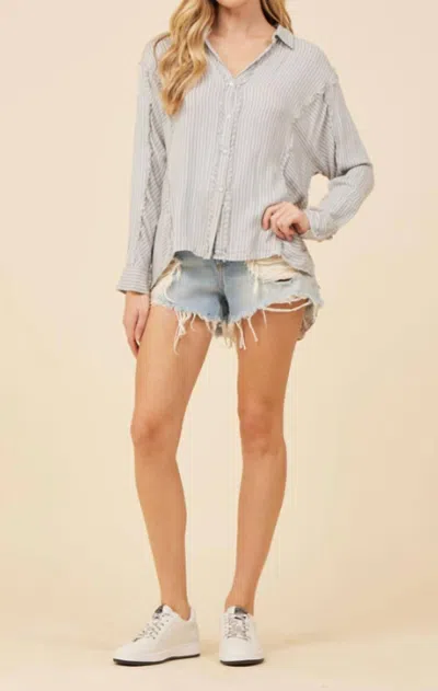 Vintage Havana Crochet Button Front Shirt In Multi