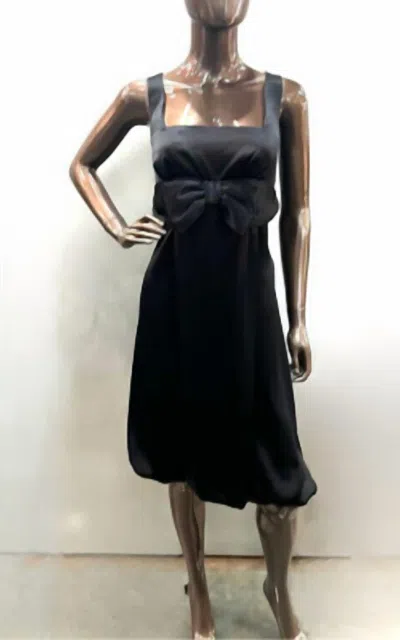 Abs Collection Satin Cocktail Dress With Bow In Black In Black