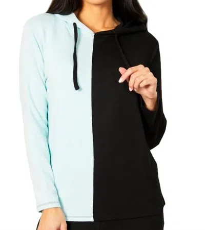 French Kyss Color Block Hoodie In Black/mist In Multi