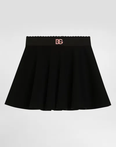 Dolce & Gabbana Skirt With Dg Embroidery In Black