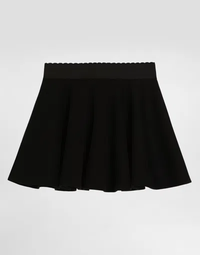 Dolce & Gabbana Skirt With Dg Embroidery In Black