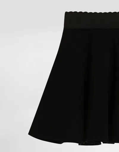 Dolce & Gabbana Skirt With Dg Embroidery In Black