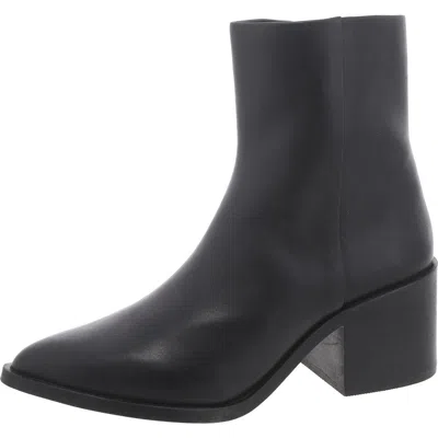 Steve Madden Alia Womens Pointed Toe Block Heel Ankle Boots In Black