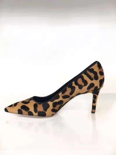 Dee Keller Gold Pat Pointed Toe Pump In Leopard Pony In Multi