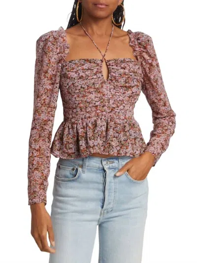 Astr Womens Peplum Blouse In Multi