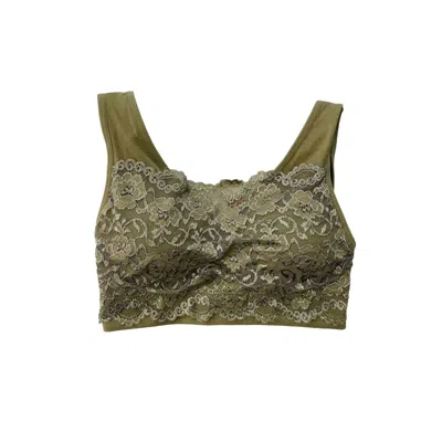 Trend:notes Women's Lace Bandeau Bralette In Light Olive In Multi