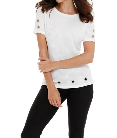French Kyss Jenna Grommet Top In Off White In White