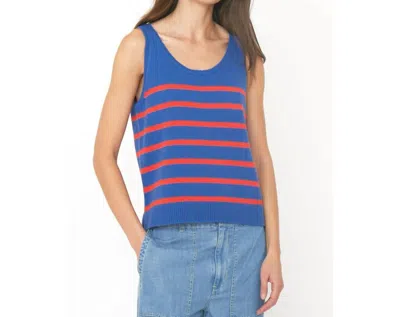 Kule The Gio Tank Top In Denim/poppy In Multi