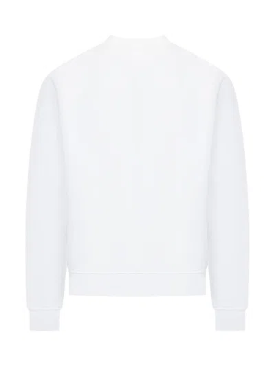 Dsquared2 Velvet Logo Sweatshirt In White