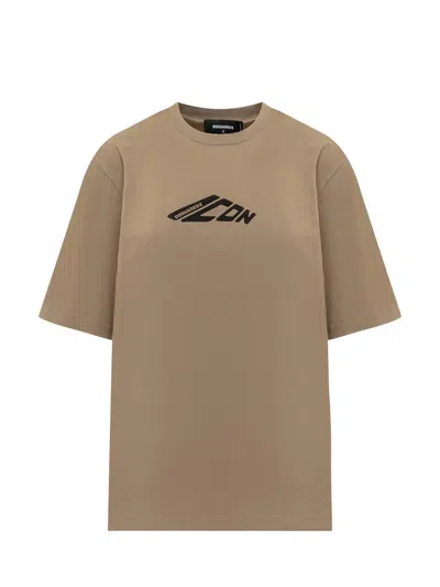 Dsquared2 Loose Fit Tee In Beige