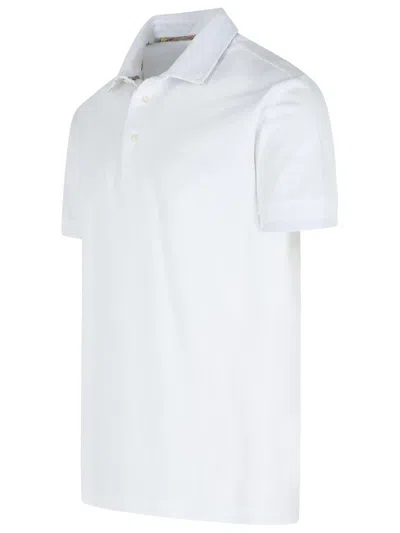 Etro Men Pegaso-embroidered Polo Shirt In White