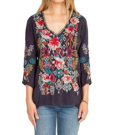 Johnny Was Emmaline Blouse In Grey Onyx In Multi