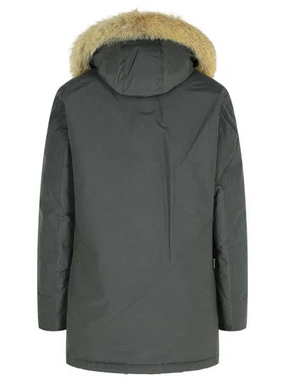 Woolrich Artic Grey Cotton Blend Parka In Grey