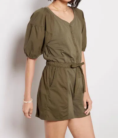 Nation Ltd Garner Combo Romper In Olive Green In Green