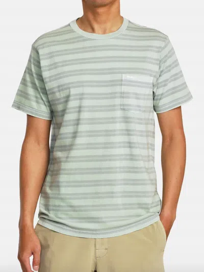 Rvca Ptc Stripe T-shirt In Green Haze In Multi