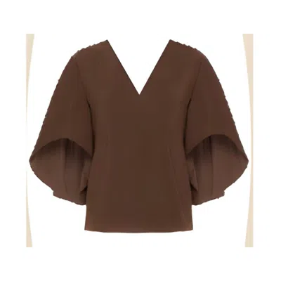 Anna Cate Women's Nina Short Sleeve Top In Chocolate In Gold