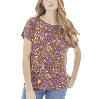 Jones New York Womens Paisley Lace Up T-shirt In Multi