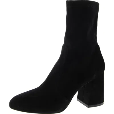 Stuart Weitzman Flareblock Womens Suede Pull On Ankle Boots In Black