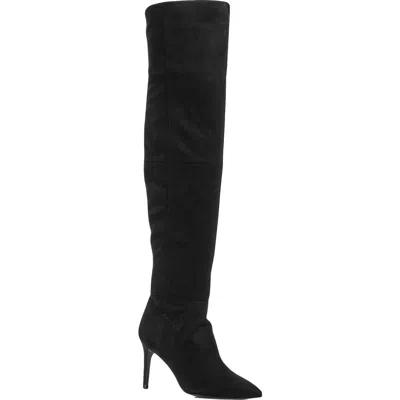 Aqua Lola Womens Faux Suede High Heel Dress Boots In Black