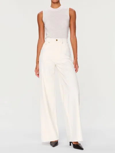 Dl1961 - Women's Hepburn Wide Leg High Rise Vintage 31" Jeans In Eggshell In White